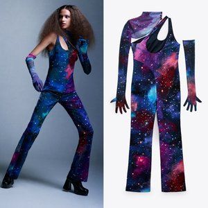 ZARA NWT The Galactic Halloween Collection Jumpsuit Blue
